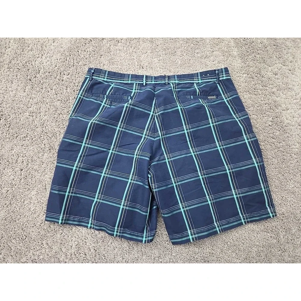 Greg Norman for Tasso Elba Shorts Mens 42 Blue Plaid Inseam: 10